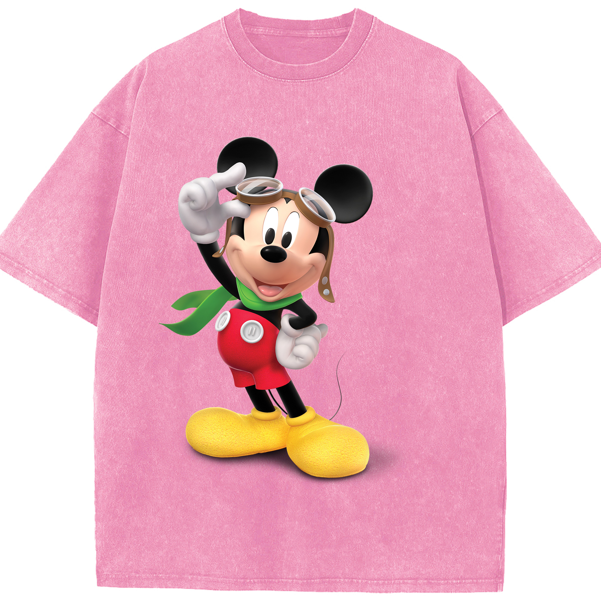 （画像用） ミッキーマウス Mickey Mouse 綿100% ヴィンテージ風 半袖Tシャツ（フロントプリント）